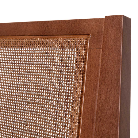 SILLA CUBA MADERA, REJILLA CANNAGE PINTADO. 88*48*56 CM. COLOR: NOGAL. TELA ASIENTO LIDO Nº 6 (BEIGE)