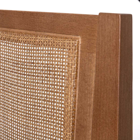 SILLA CUBA MADERA, REJILLA CANNAGE PINTADO. 88*48*56 CM. COLOR: ROBLE. TELA ASIENTO LIDO Nº 6 (BEIGE)