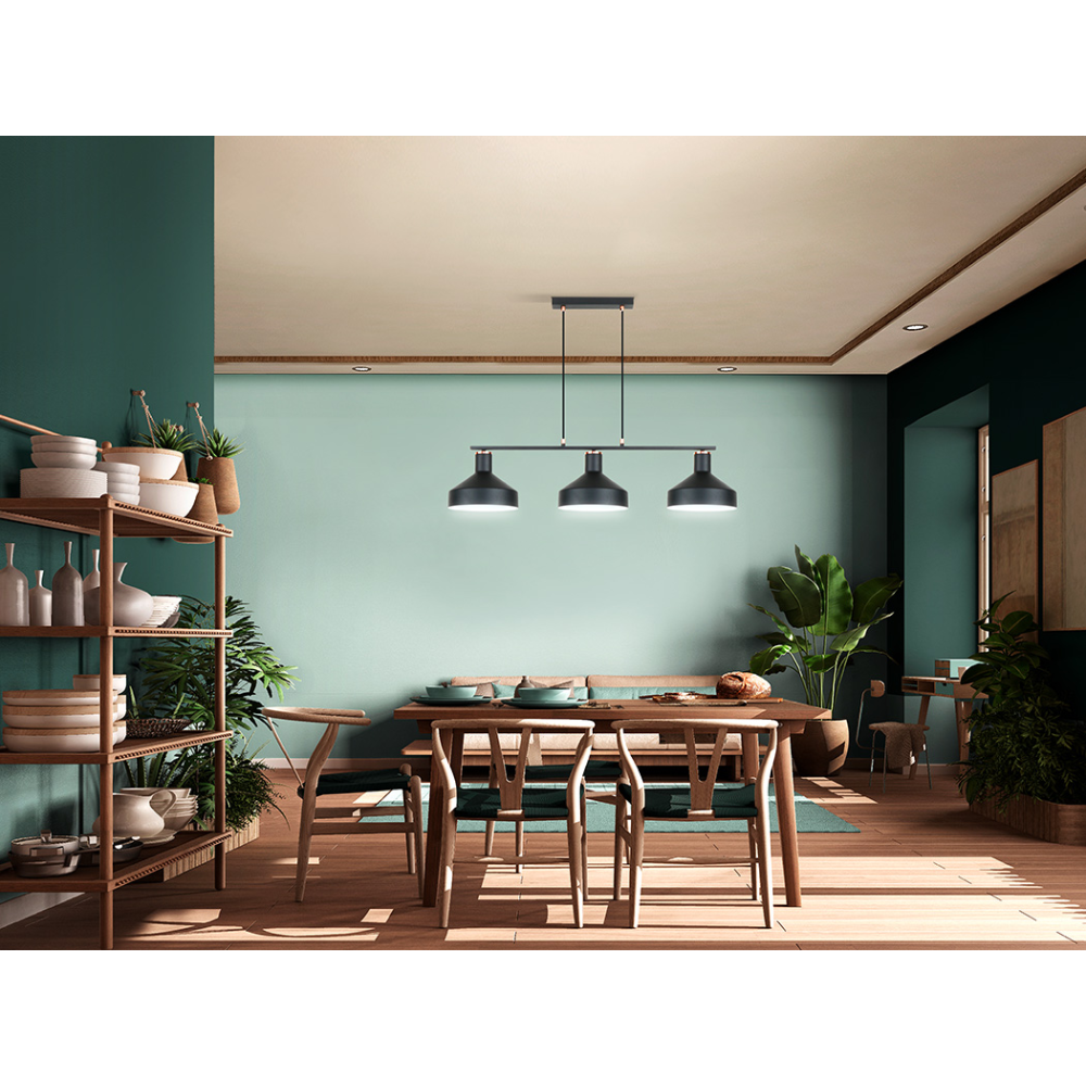 I3-IRIAS- LAMPARA 3L NEGRO-COBRE