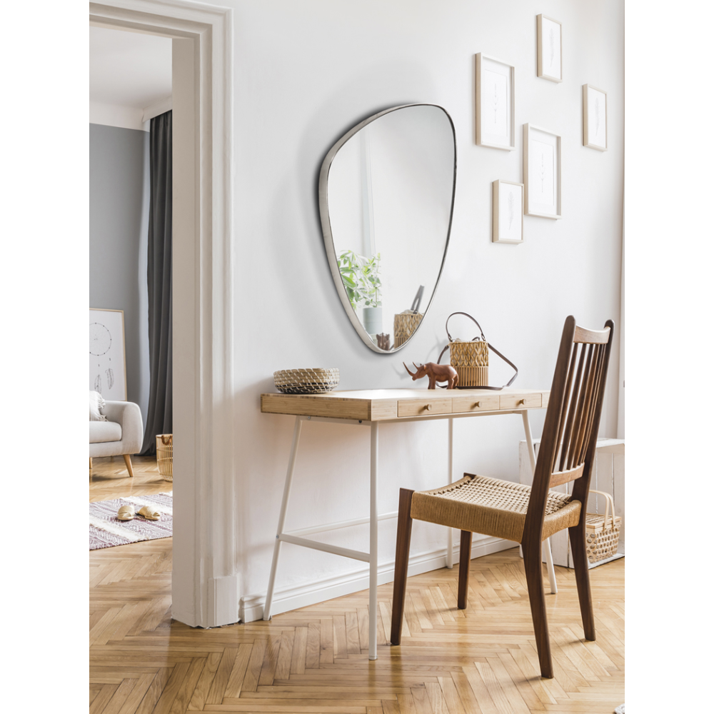 ORIO-ESPEJO TRIANG. 84X55 PLATA