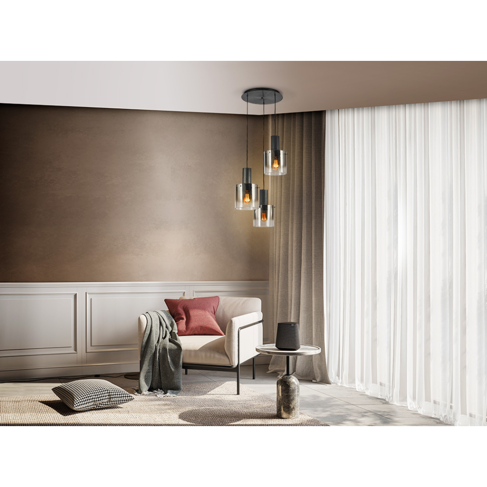 I3-VENIZE- LAMPARA 3L NEGRO-SMOKE