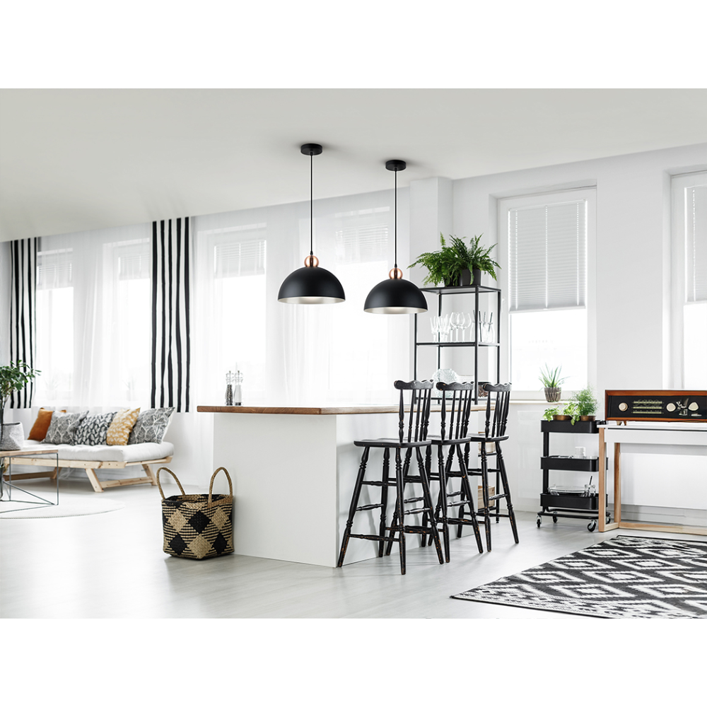 I3-POLO- LAMPARA 1L -NEGRO/COBRE