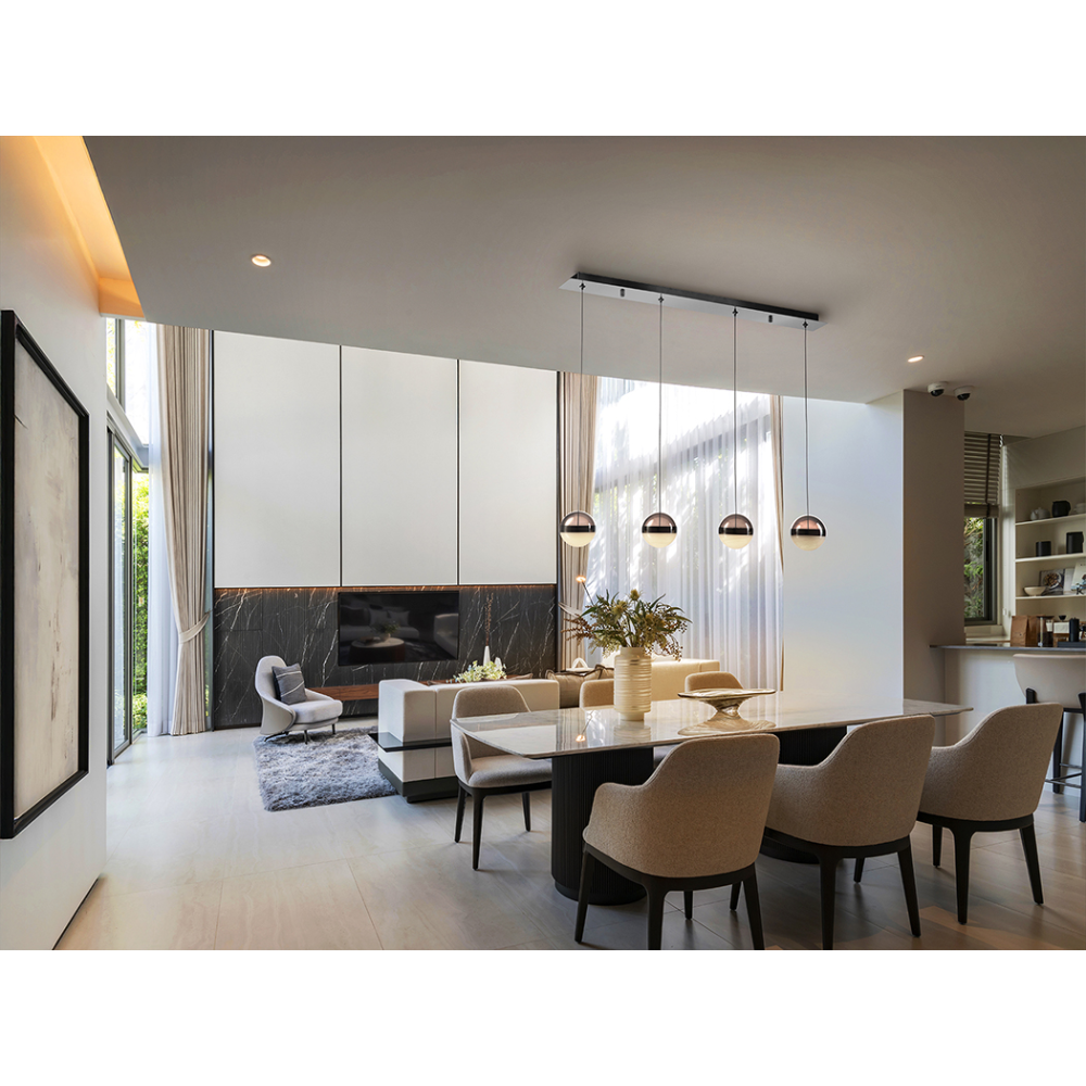 ORBES- LAMPARA 4L CROMO NEGRO D12