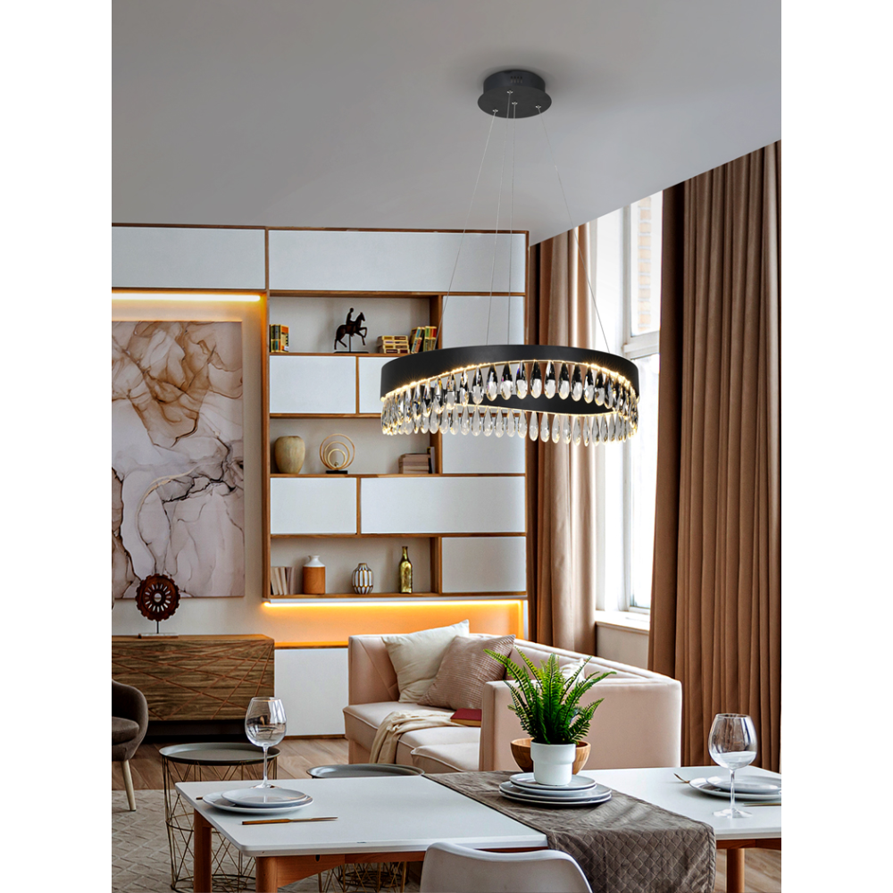 SELENE - LAMP ?60 NEGRO-CRISTAL