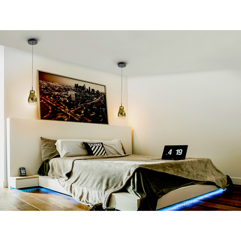 ALEDIS- LAMPARA 1L NEGRO-DORADO