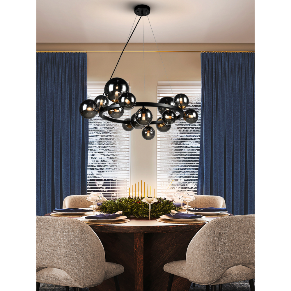 LAMPARA 14L ?ASTROS? NEGRO