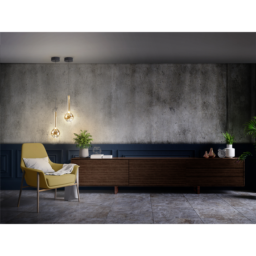 ESSENZA- LAMPARA 1L - NEGRO-DORADO