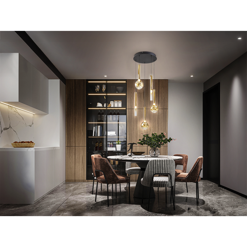 ESSENZA- LAMPARA 5L - NEGRO-DORADO