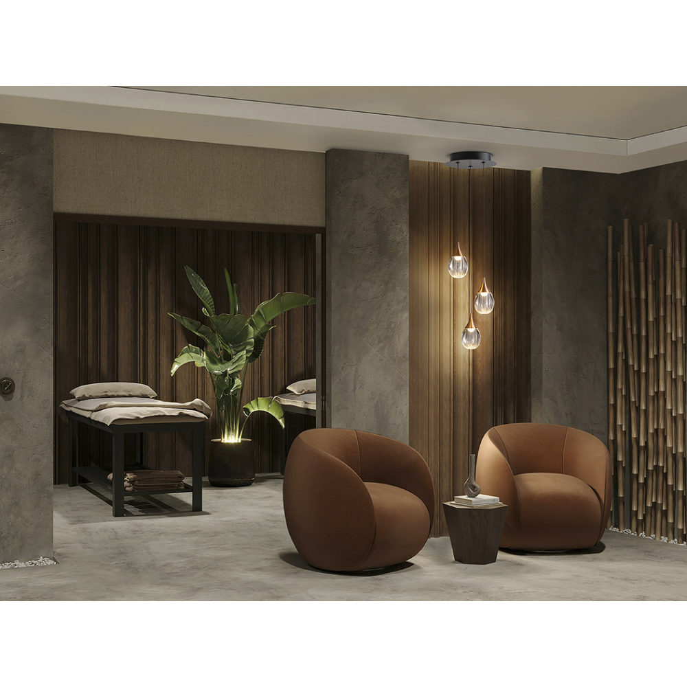 CORINA- LAMPARA 3L NEGRO-COBRE