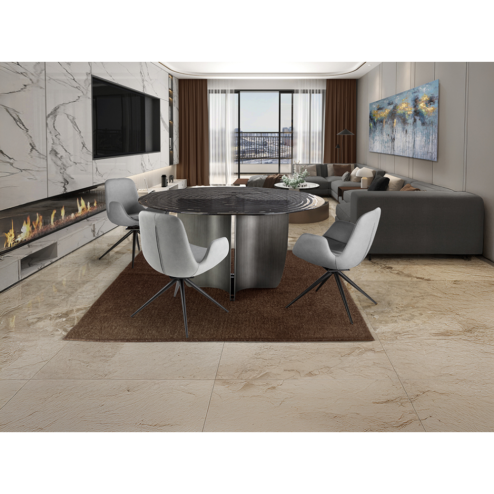 ZUNA- SILLA GIRATORIA GRIS CLARO