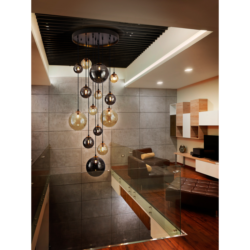 DARK-LAMPARA 14L NEGRO-LATON