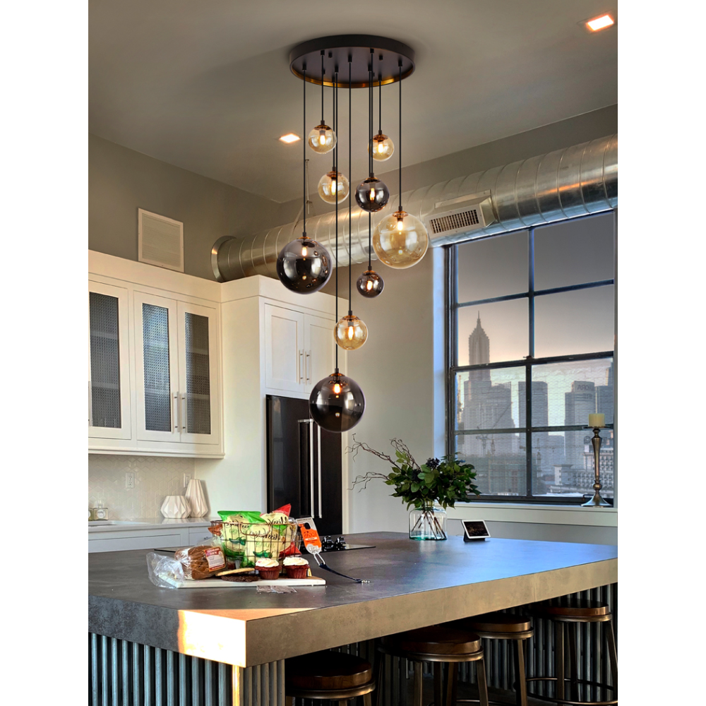 DARK-LAMPARA 9L NEGRO-LATON