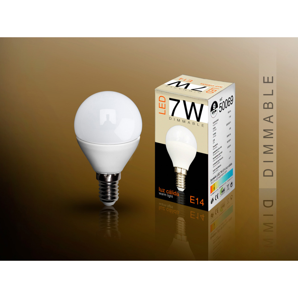 BOMB.LED DIMABLE 3000K 7W E14
