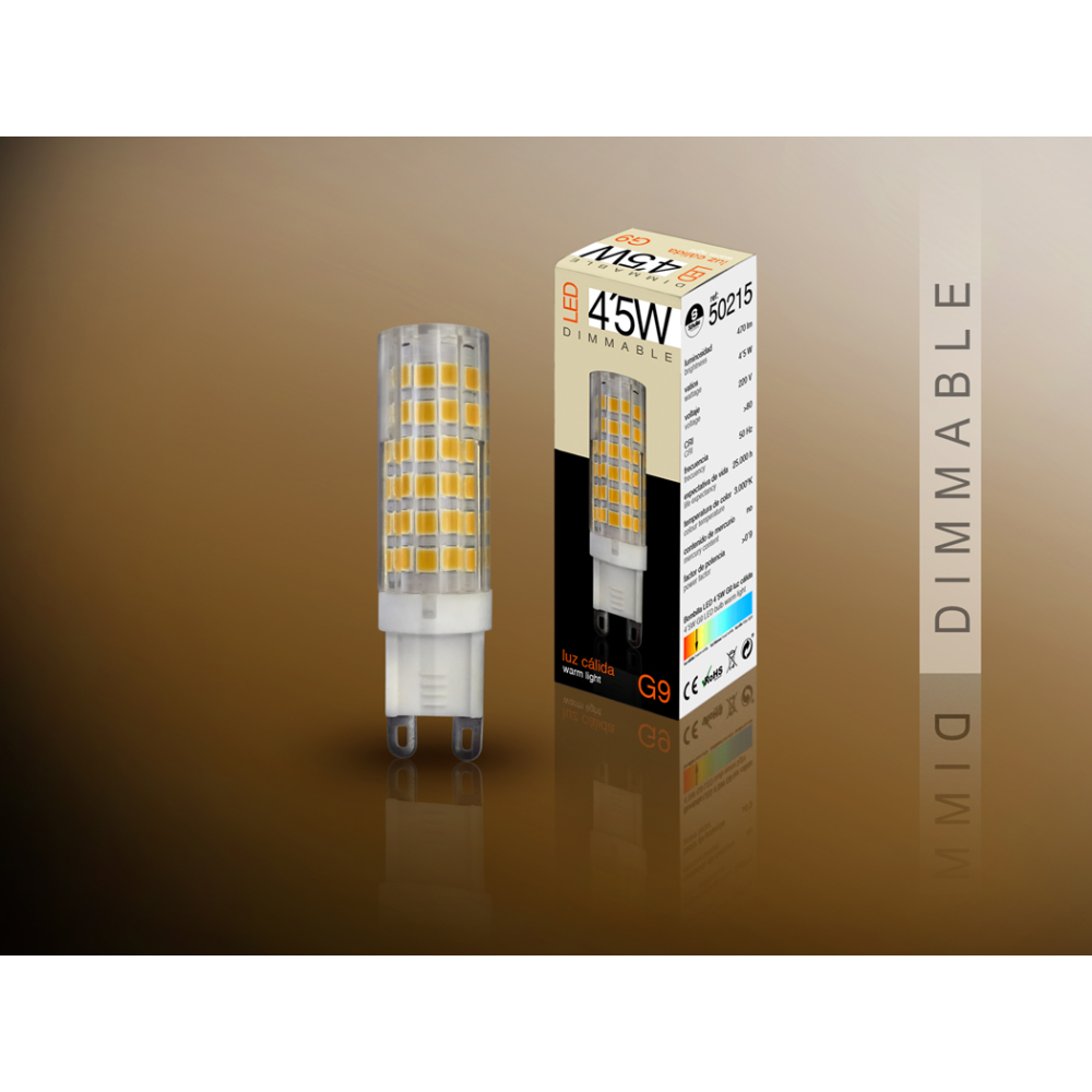 BOMB.LED DIMABLE G9 3000K 4.5W