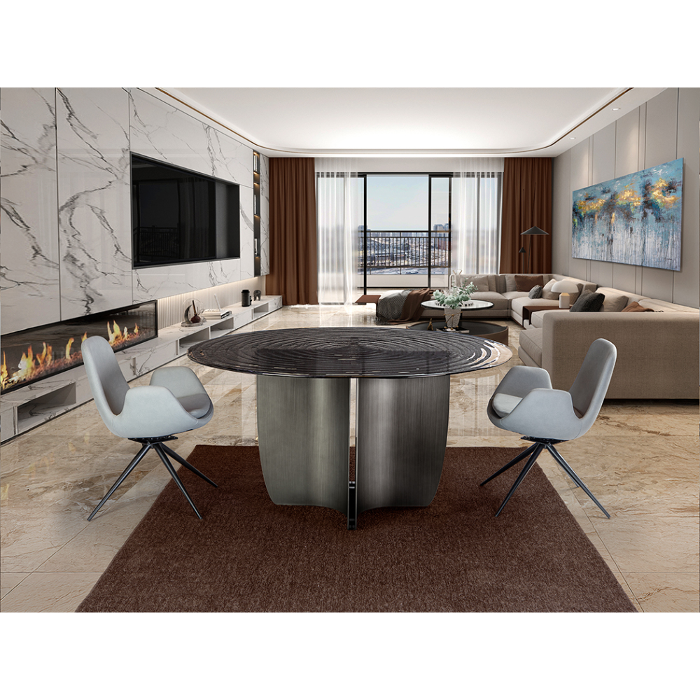 NIGHT- MESA COMEDOR 150D- PLOMO