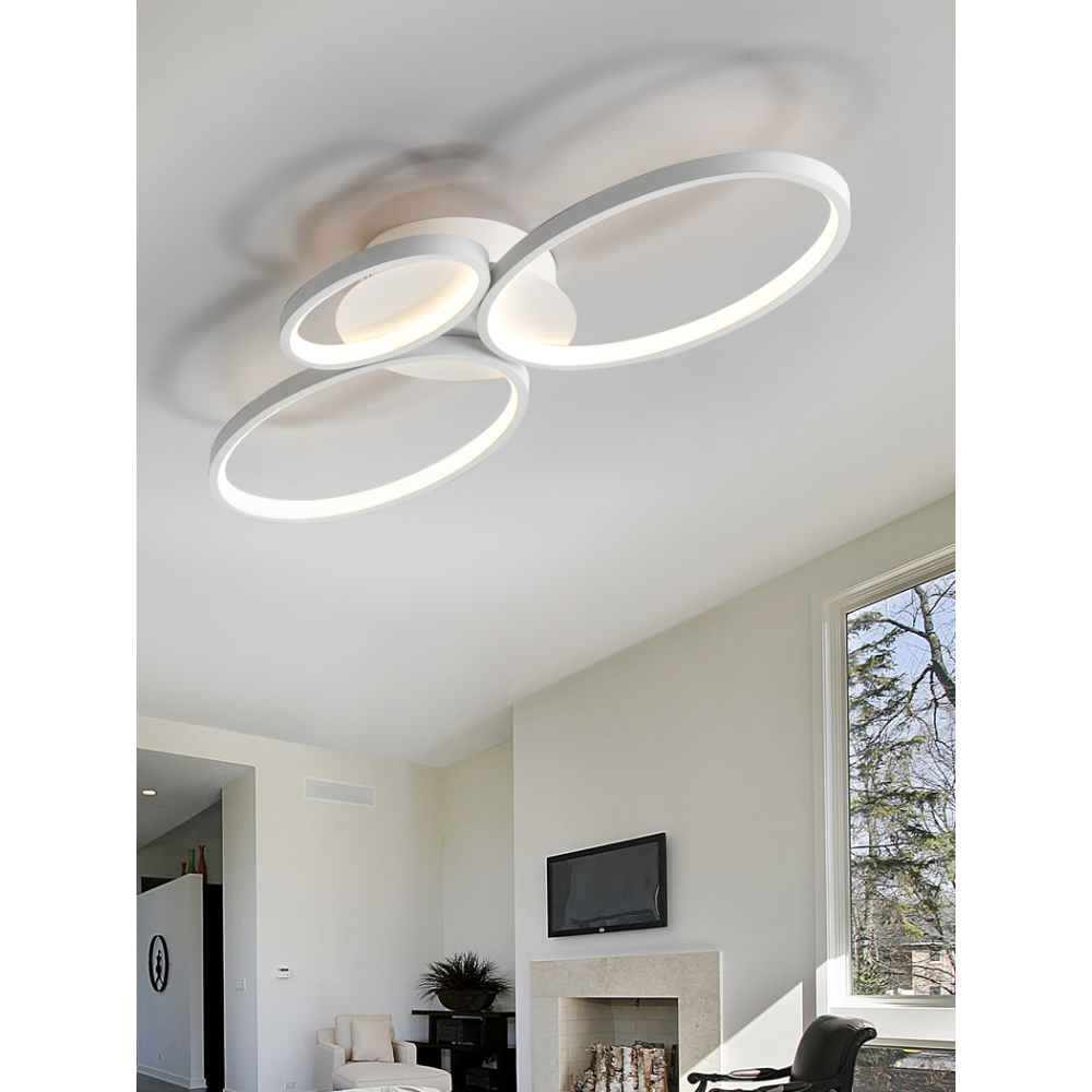 PLAFON ?SIOS?LED 3 AROS BLANCO