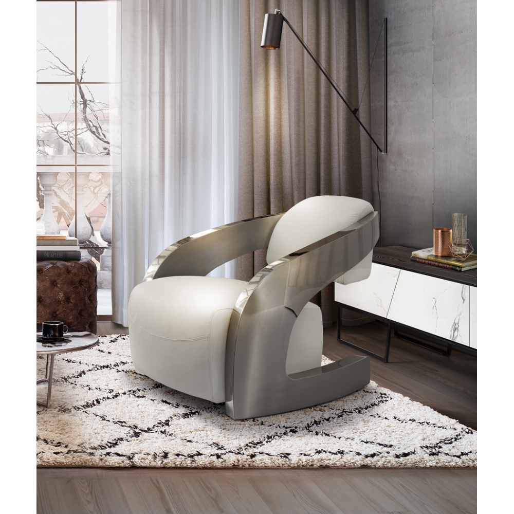 SILLON ?AMANDA? ACERO BLANCO