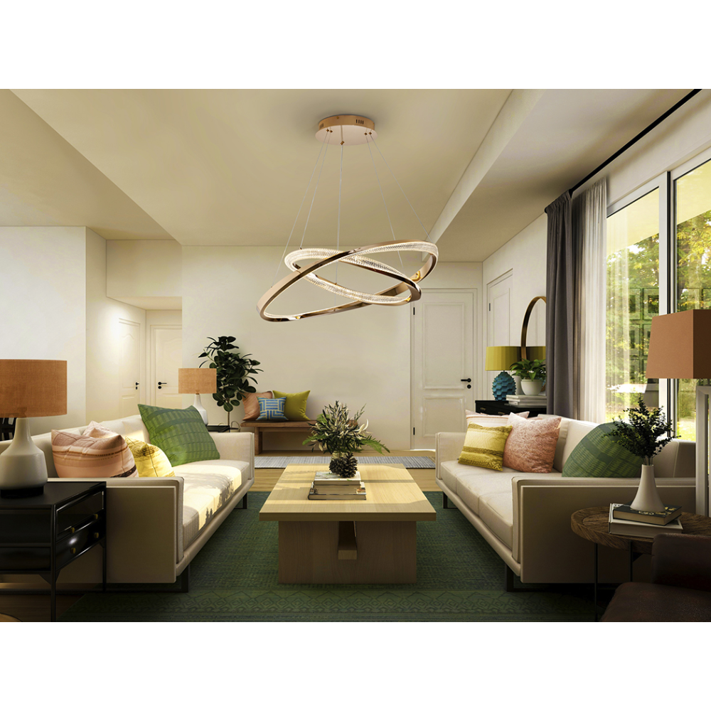 ORBITAS- LAMPARA 2 AROS ORO