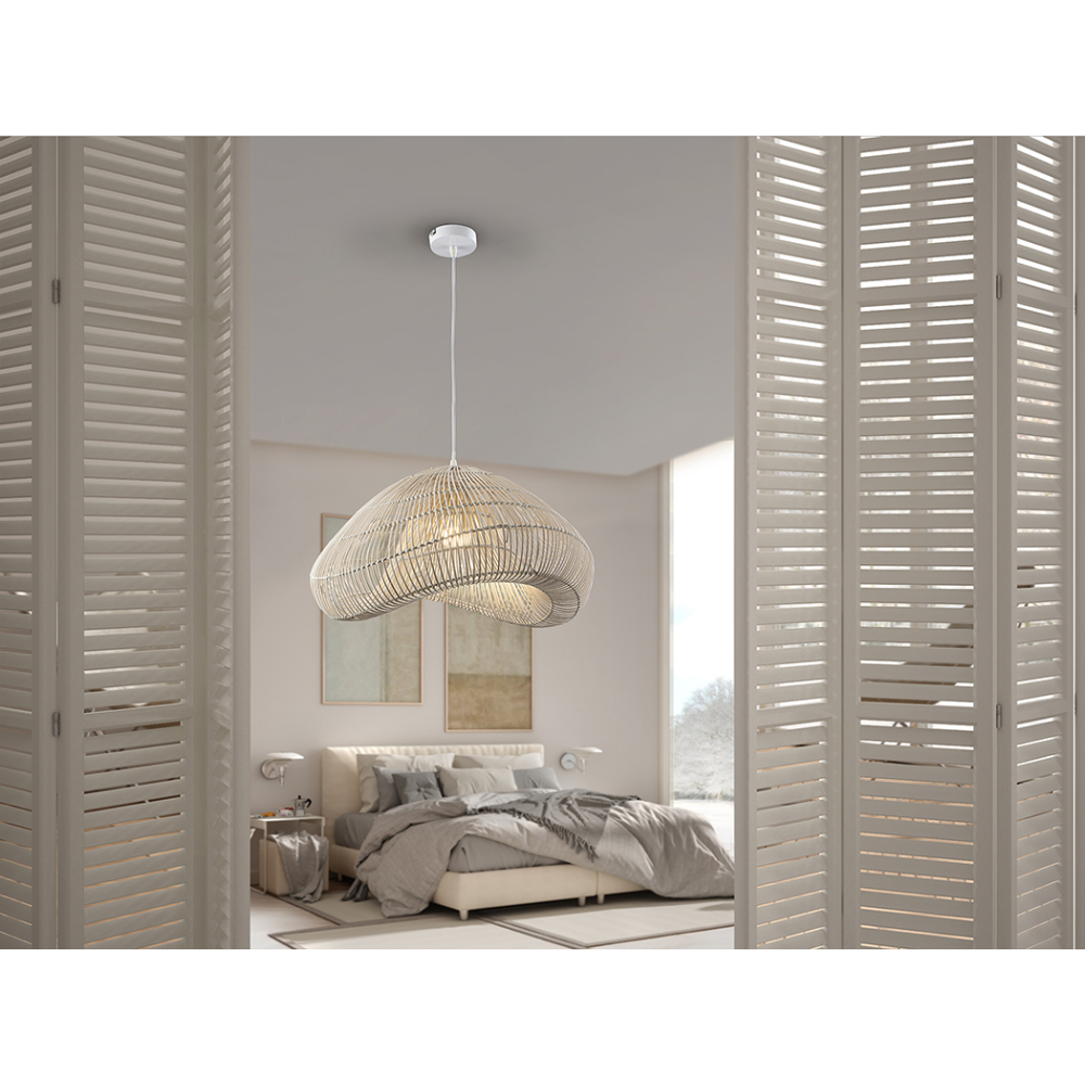 SABAH- LAMPARA RATAN BLANCO 55CM