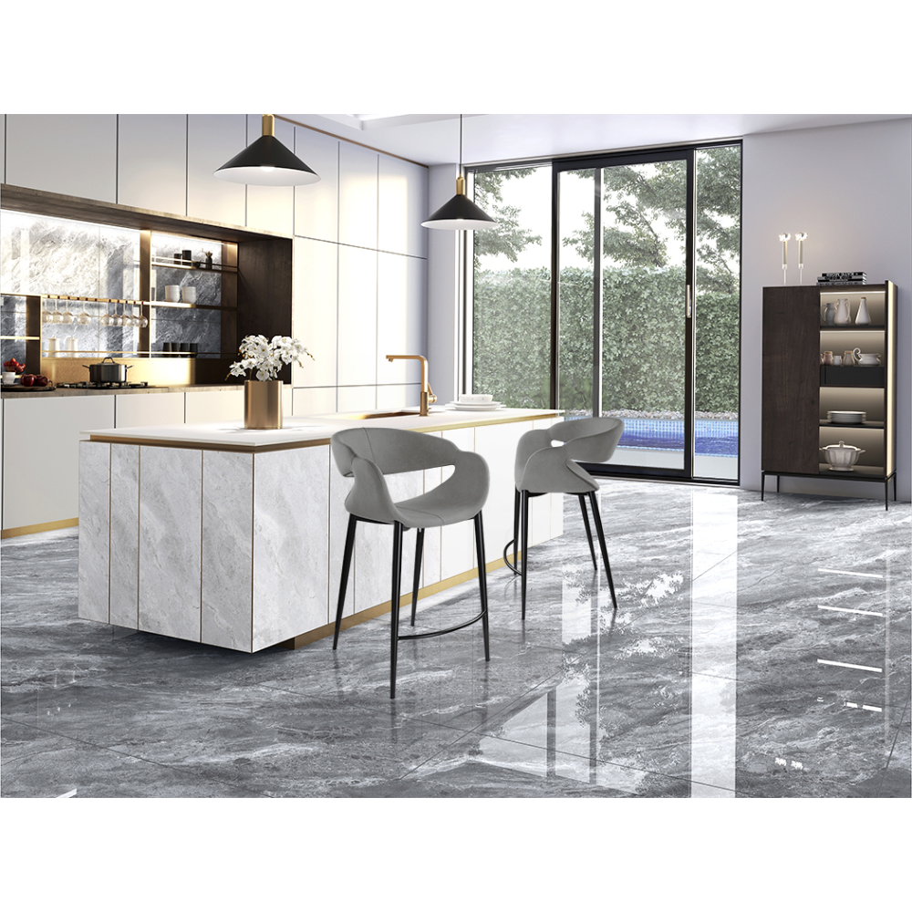 GIRO- TABURETE GRIS CLARO-NEGRO