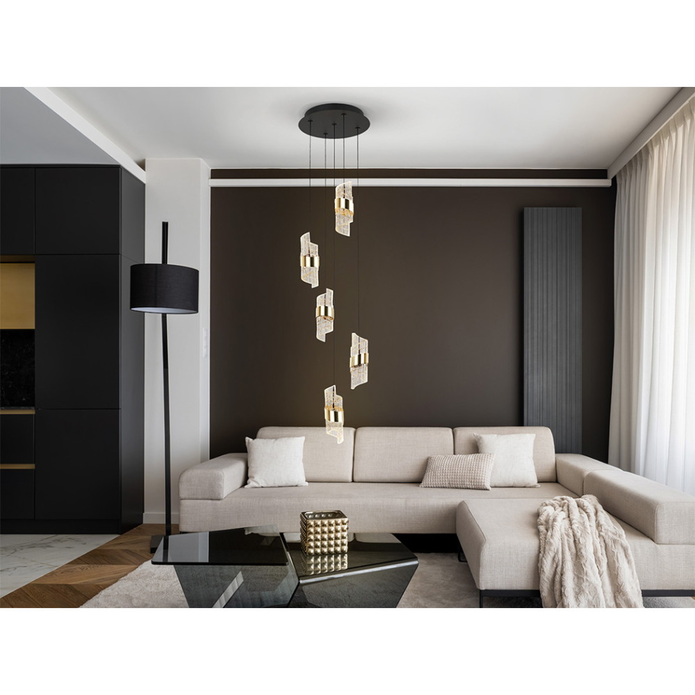 ILIADA- LAMPARA 5L NEGRO-ORO D30