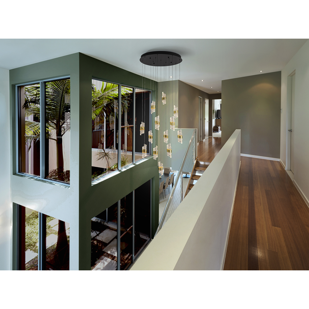 ILIADA- LAMPARA 13L NEGRO-ORO D70