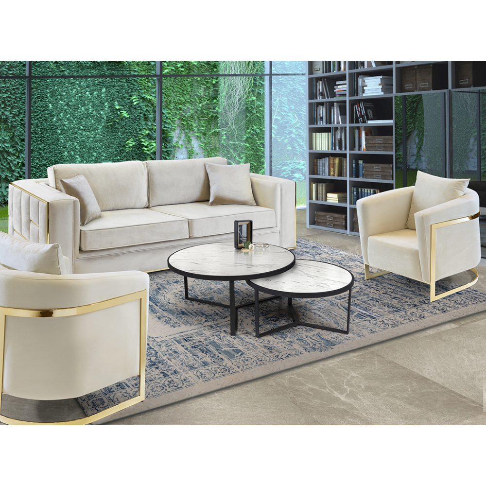 NAIRA -SET MESAS- T MARMOL BLANCO