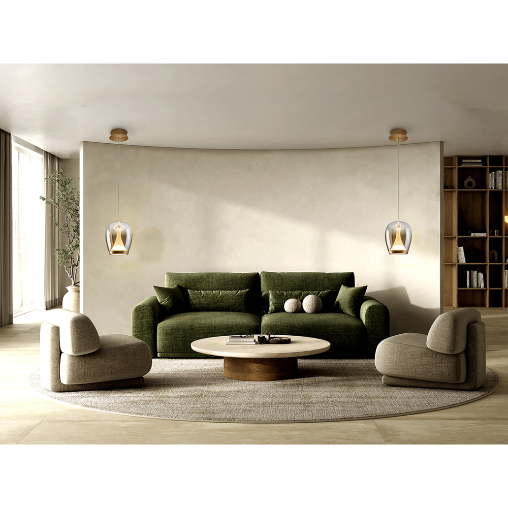 SUSPIRO- LAMPARA DORADO/AMBAR D18