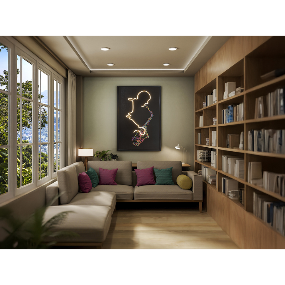 SAXOFON-CUADRO LUZ LED 80X120