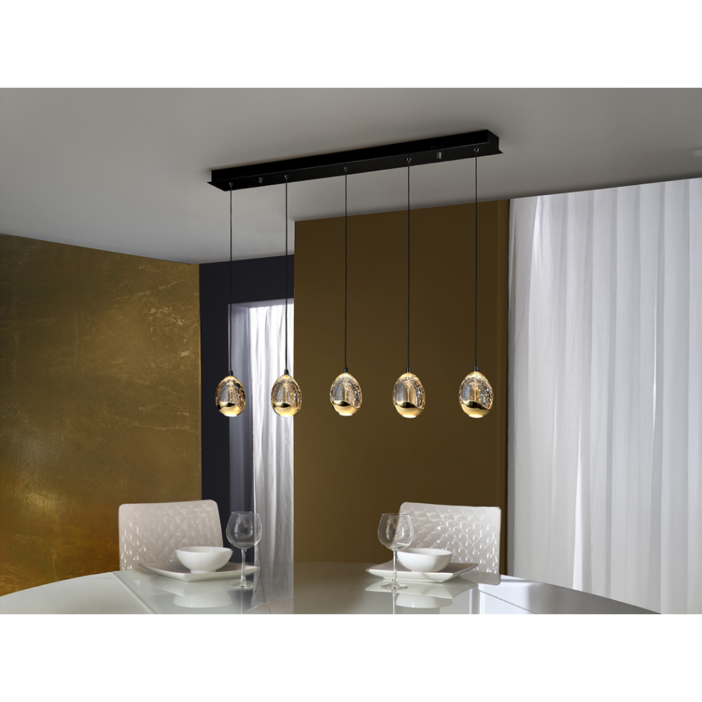 ROCIO- LAMPARA 5L NEGRO-ORO