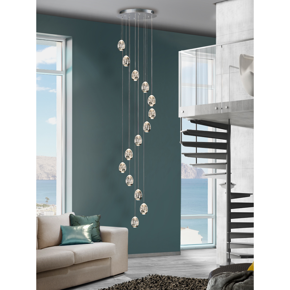 ROCIO-GRAN LAMP 14L CROMO 5M DIMABLE