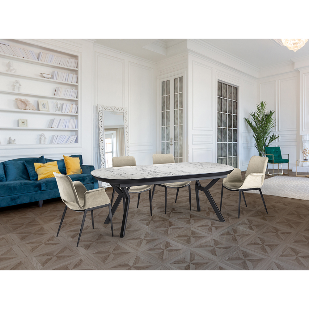 ANTEA -MESA COMEDOR- T MARMOL BLANCO