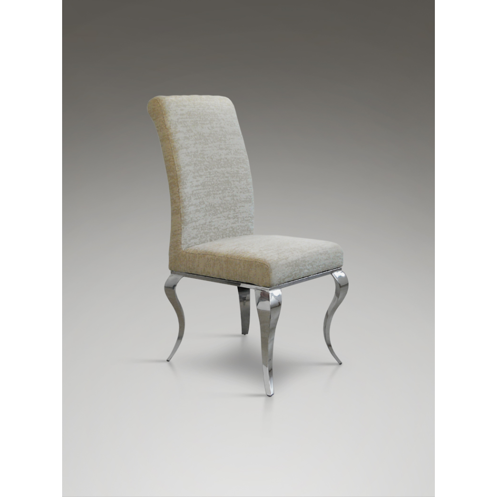 SILLA ?BARROQUE? ACERO BEIGE