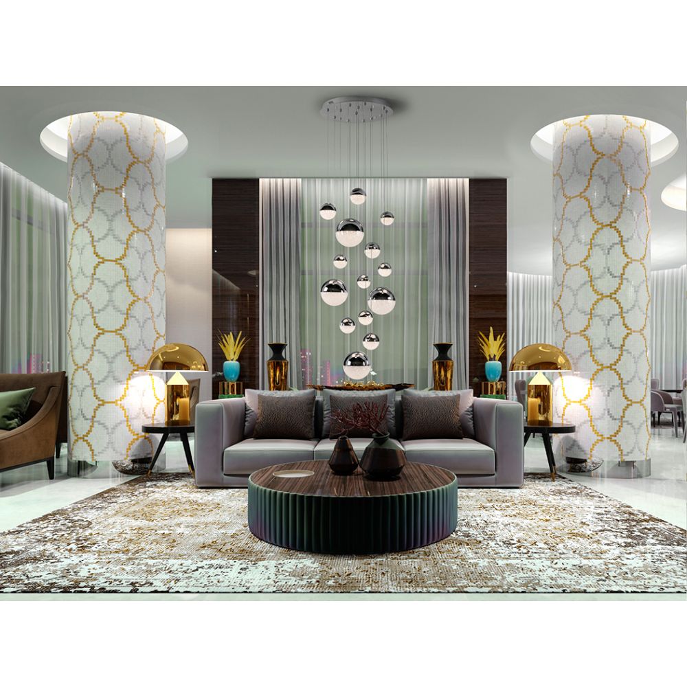 SPHERE-LAMP 14L CROMO D60 H500 DIMABLE