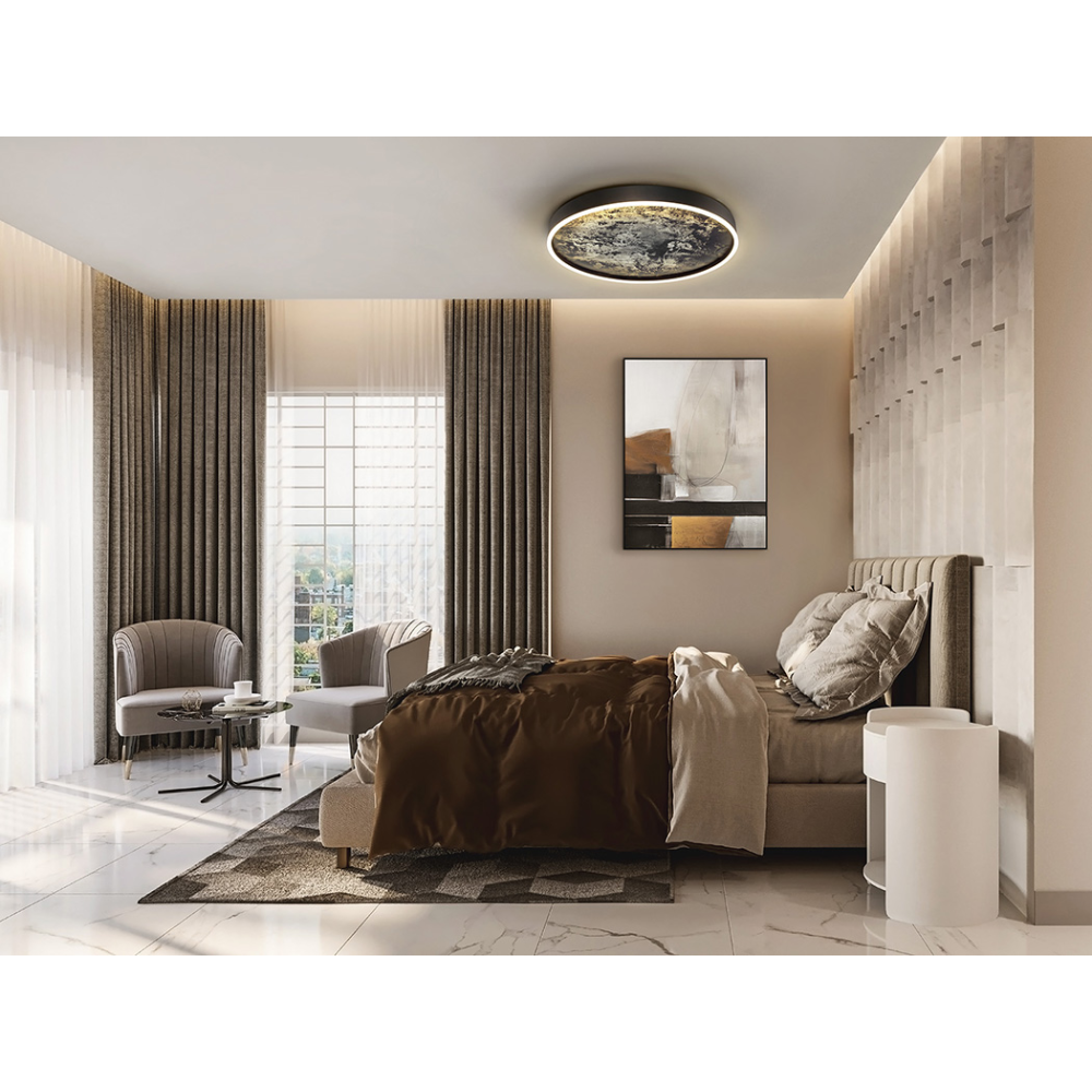 STONE- PLAFON LED CCT -NEGRO 60D