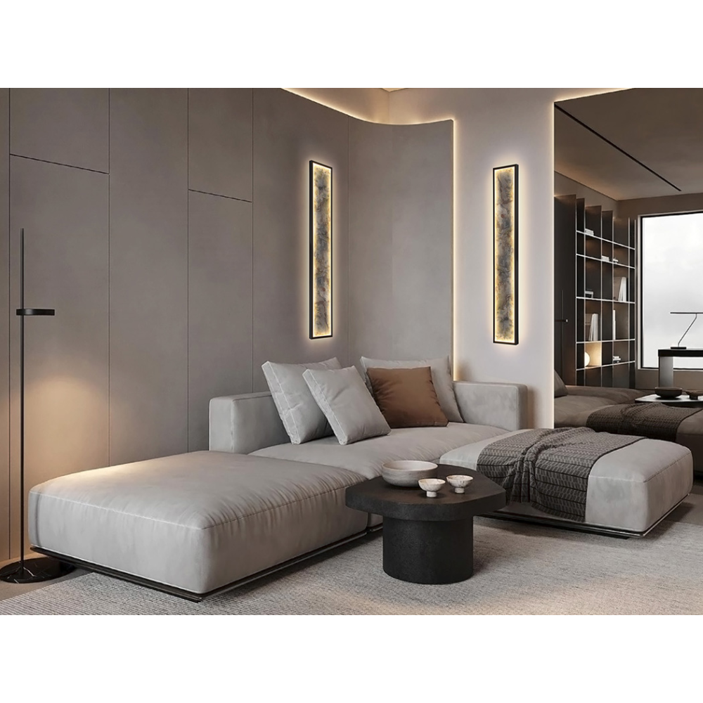 STONE-APLIQUE/PLAFON LED CCT -NEGRO L100