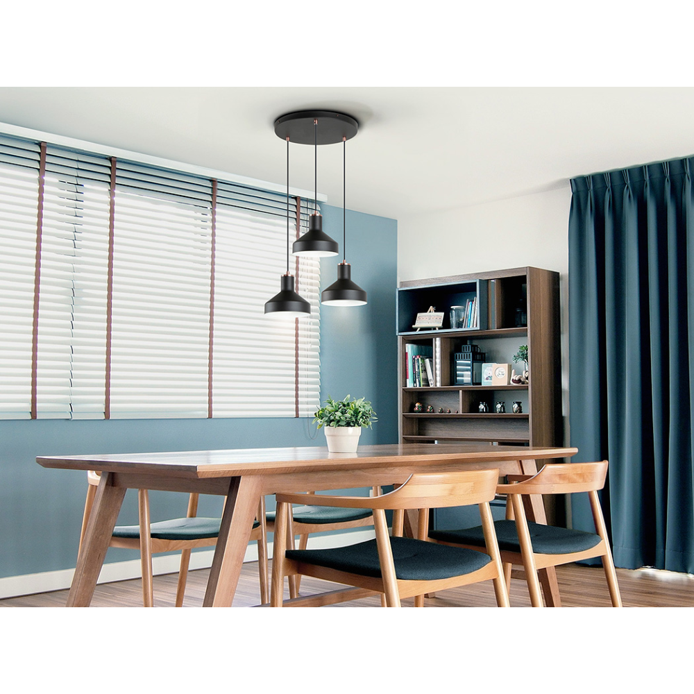 I3-IRIAS- LAMPARA 3L NEGRO-COBRE D45